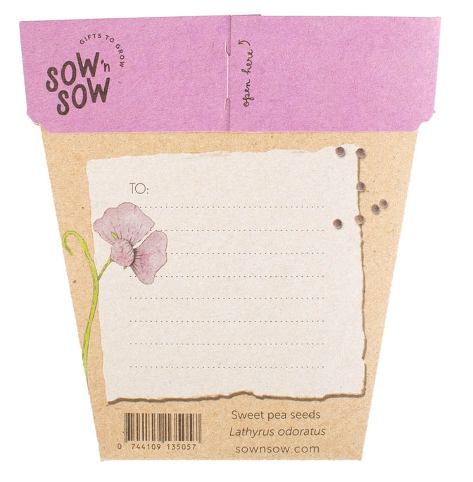 Gift shop Sweer Pea seed card