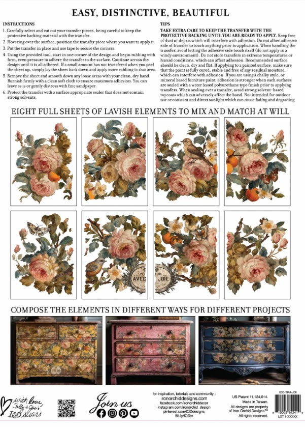 Iron Orchid Designs Transfers Joie Des Roses