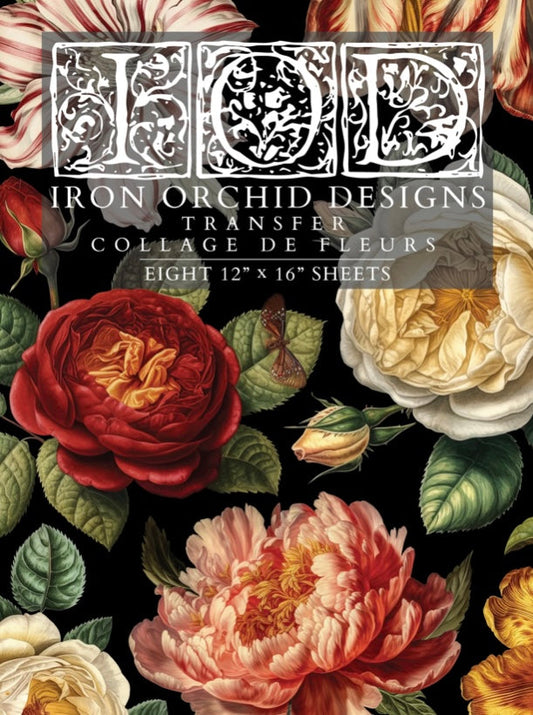 Iron Orchid Designs Transfers Collage De Fleurs