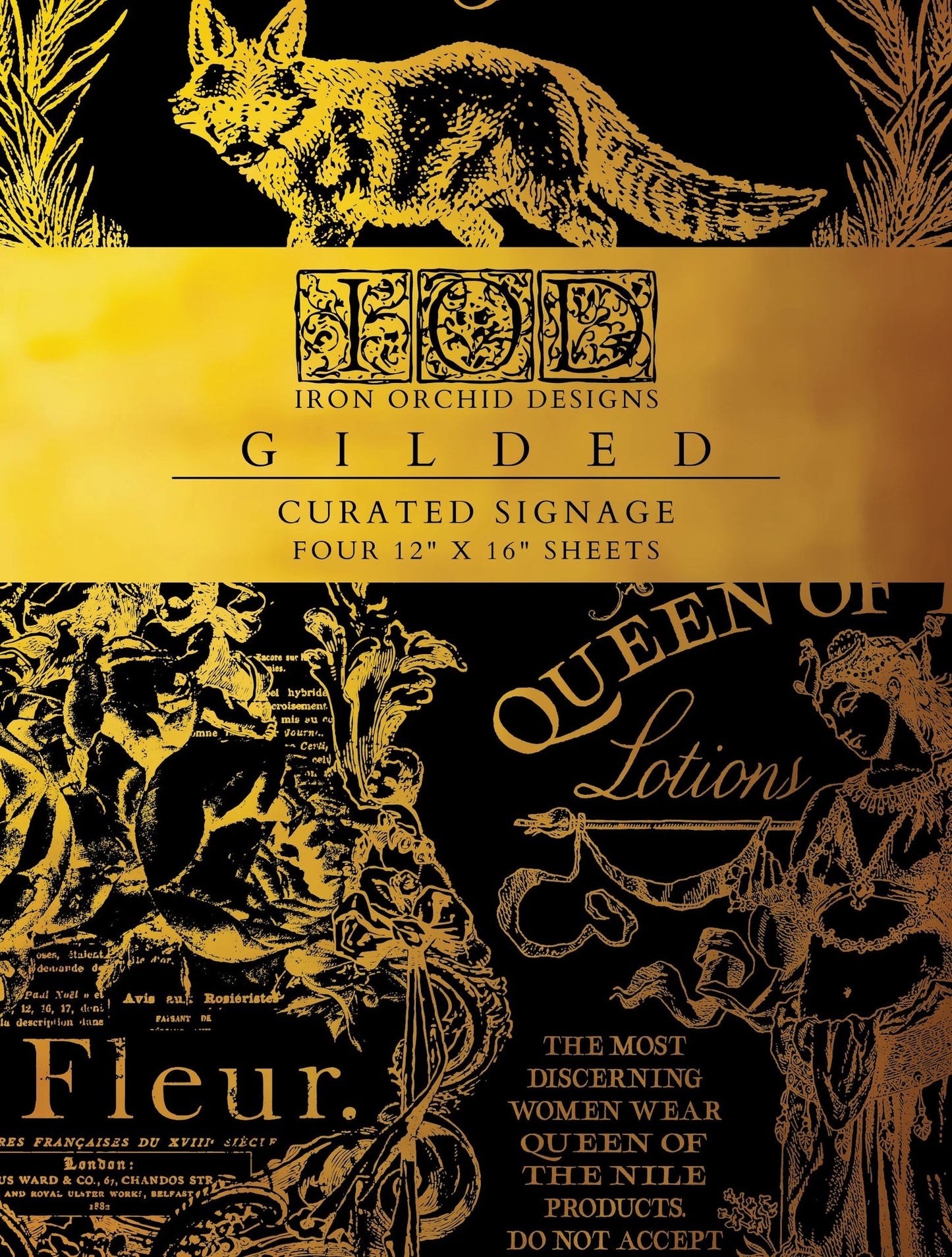 Iron Orchid Designs Transfers Curated Signage gilded foil transfer