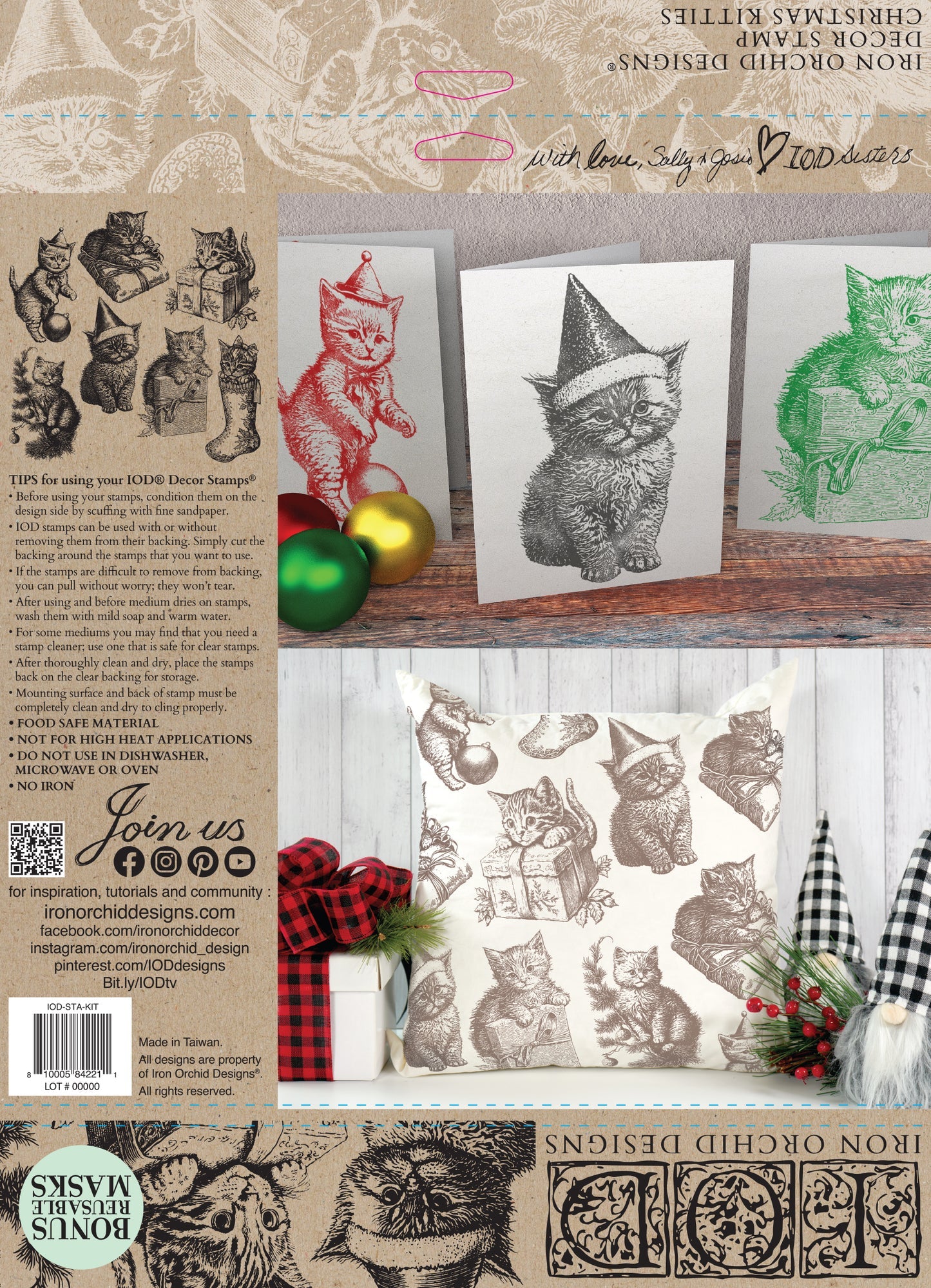 IOD Stamps Christmas Kitties