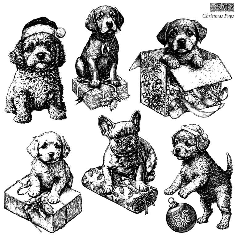 IOD Stamps Christmas Pups
