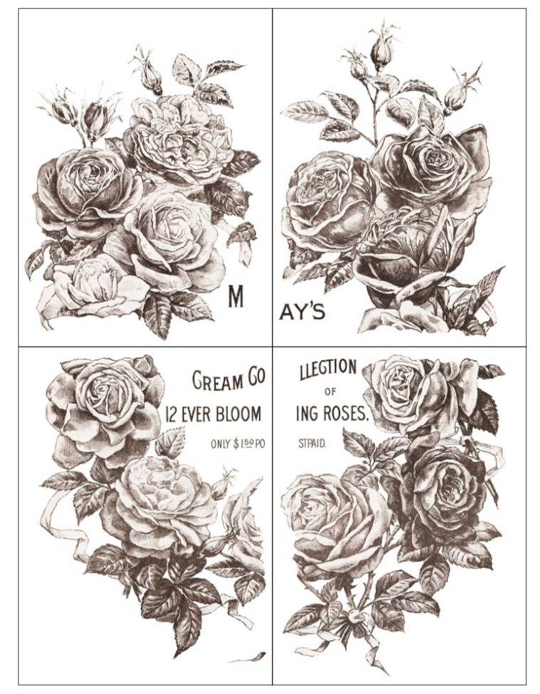 Iron Orchid Designs Transfers Mays Roses
