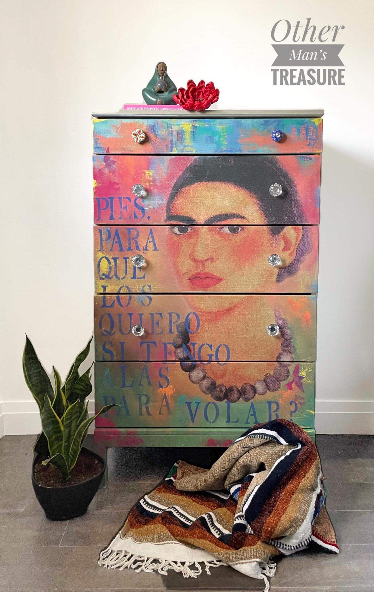 Frida Mint Decoupage Paper